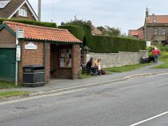 Awaiting the bus at Robin Hood's Bay